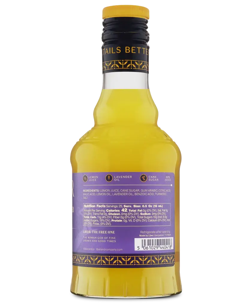 Cordial de lavanda y limón: 750 mL