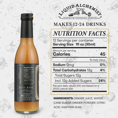 Jarabe de jengibre para cócteles, Moscow Mules y bebidas: 375 ml