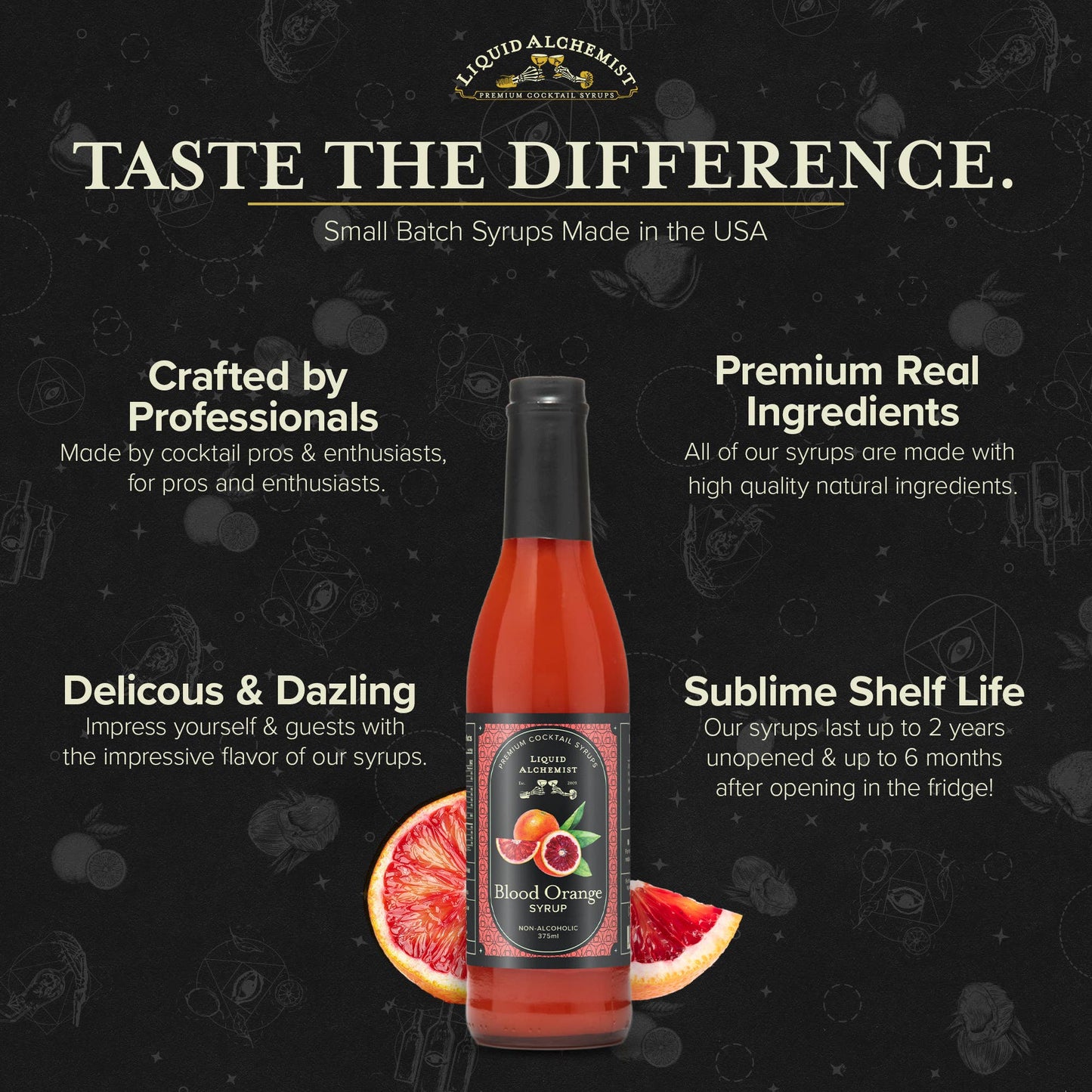 Jarabe de cóctel de naranja sanguina Liquid Alchemist: 750 ml
