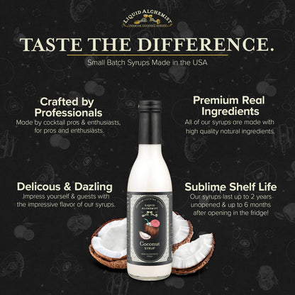 Sirope de coco para café, cócteles y piñas coladas: 750 ml