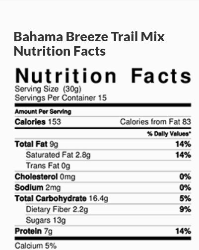 Bahama Breeze Trail Mix 8 oz.