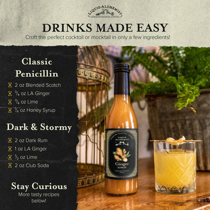 Jarabe de jengibre para cócteles, Moscow Mules y bebidas: 375 ml